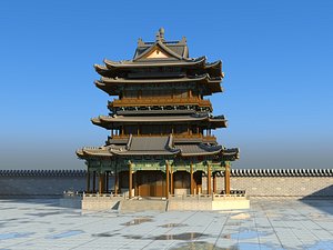 3D model Chinese Building 32
