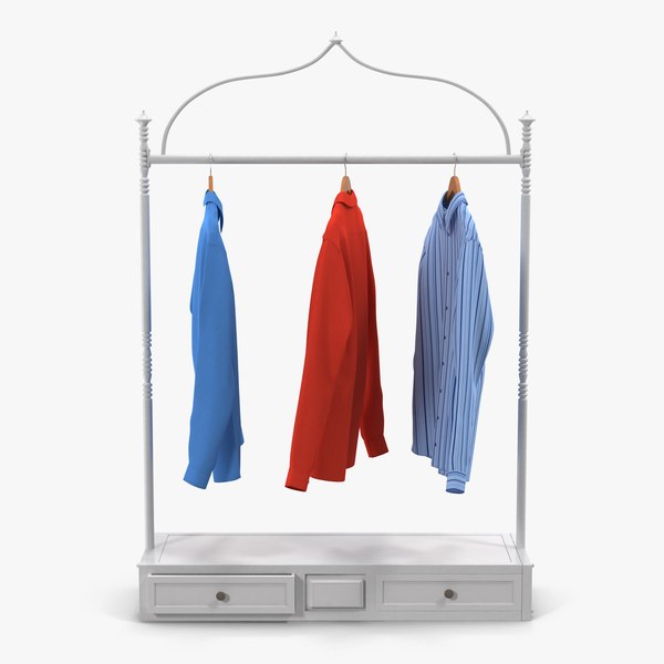 iron clothing display rack 3d model