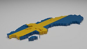 3d model sweden flag