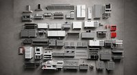 50 Stainless Steel Commercial Kitchen Equipment Pack - Corona Renderer