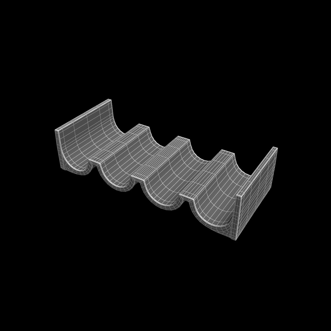 wine rack wood 3d c4d