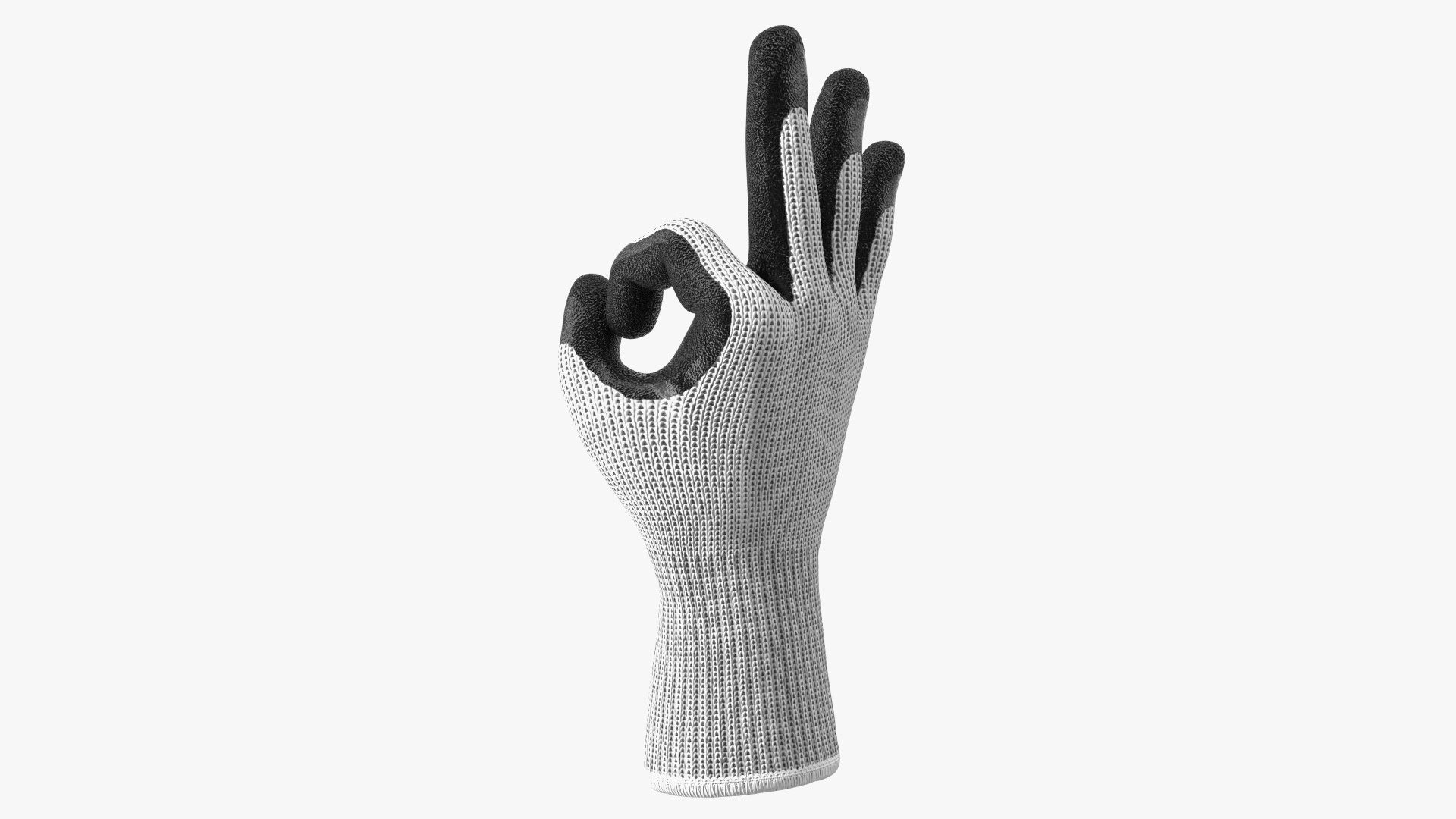 Safety Work Gloves OK Hand Gesture 3D model preview