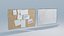 White board and Tack board Low-poly