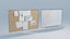 White board and Tack board Low-poly