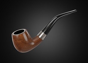 Vintage wooden tobacco pipe smoking