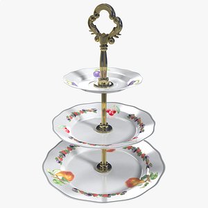 3d model 3 tier cake plate