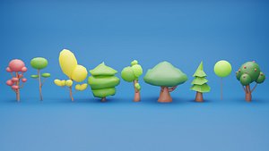 Low Poly Tree Pack 3D model