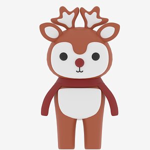 Cartoon Cute Deer 3D model