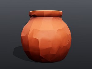 Terracotta Clay Pot - Low Poly PBR