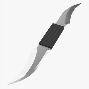 Double bladed throwing knife 3D