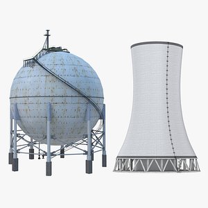 3D Gas Storage and Nuclear Cooling Tower model