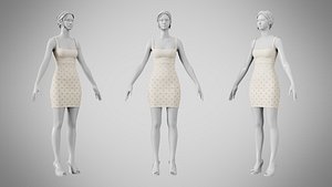 3D Dress 52 Citrine White