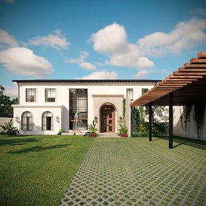 Contemporary House C 3D Scene-DAY
