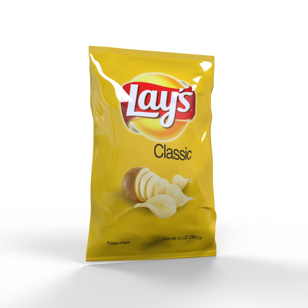 Realistic Chip Bag 3d Obj