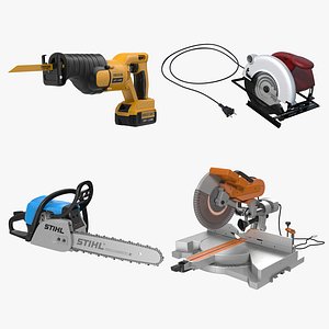 electric saws 2 modeled 3d max
