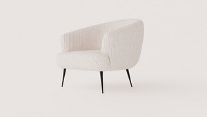 Modern Corduroy Barrel Armchair with Metal Legs