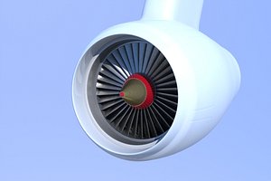3d model of airplane jet engine