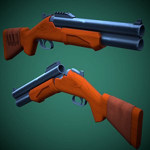 3D stylized weapon hs-12 shotgun