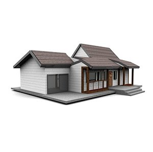 3d american neighborhood house model