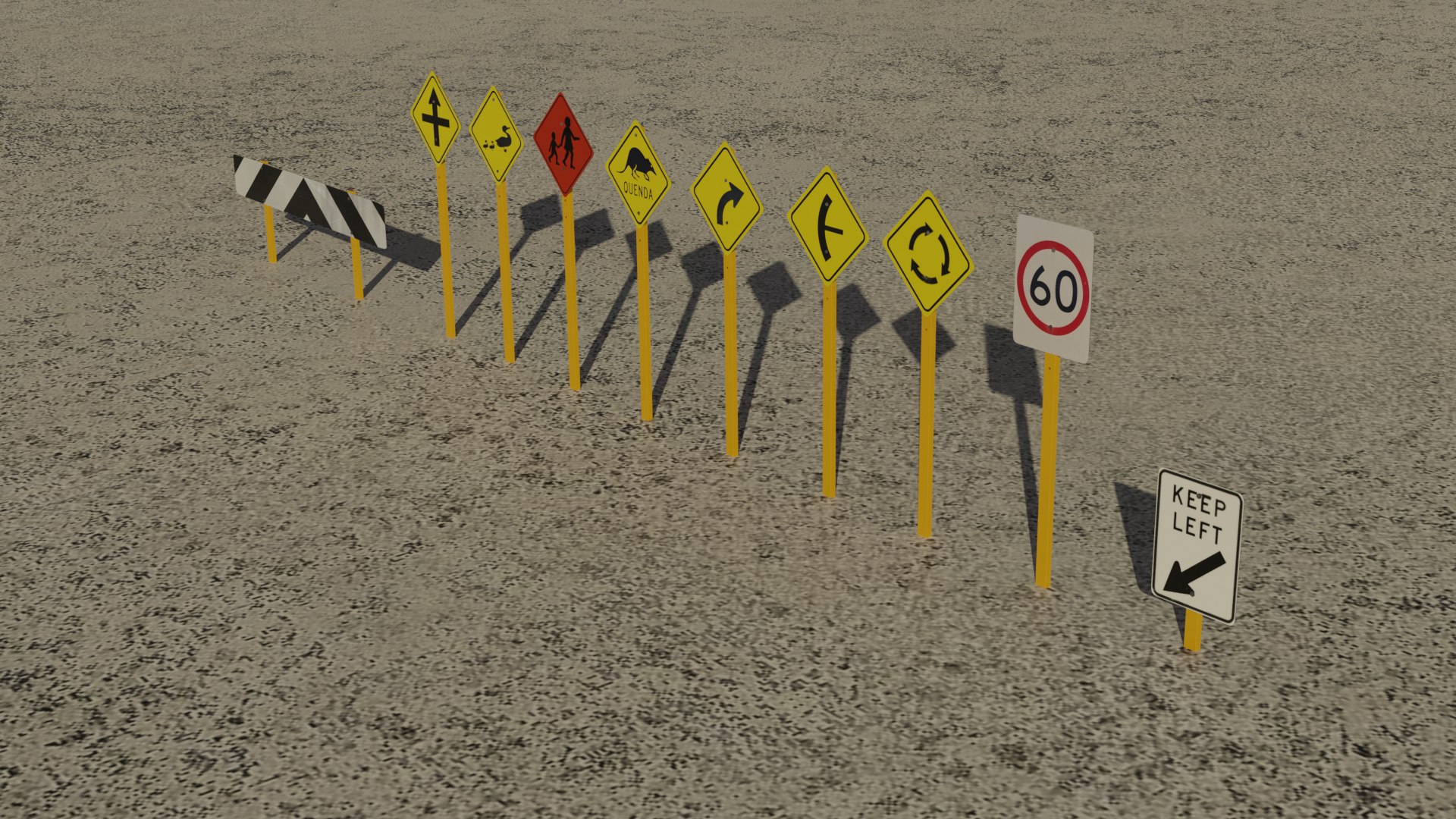 Australian Road Sign Pack 1st Edition - 10 Aussie Road Signs 3D ...