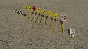 Australian Road Sign Pack 1st Edition - 10 Aussie Road Signs 3D