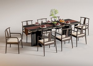 New Chinese Style Dining Set Dining Table and Chairs model