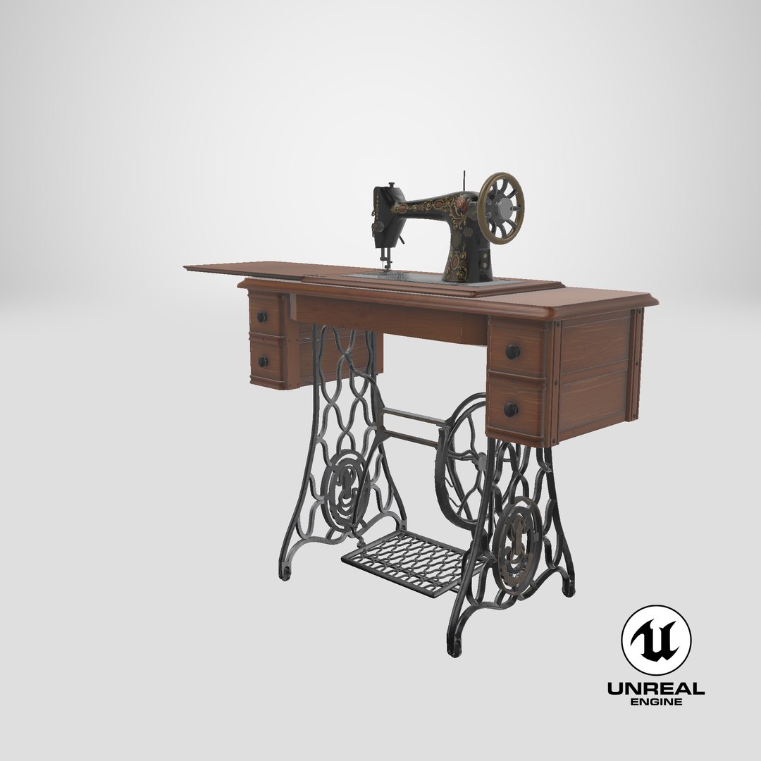 antique sewing machine 3D https://p.turbosquid.com/ts-thumb/oy/XlEU6n/2v/stemcell_unreal_render/png/1618757015/1920x1080/fit_q87/c5e9c5b9e21c857da64efe7f7976316468dbe65b/stemcell_unreal_render.jpg