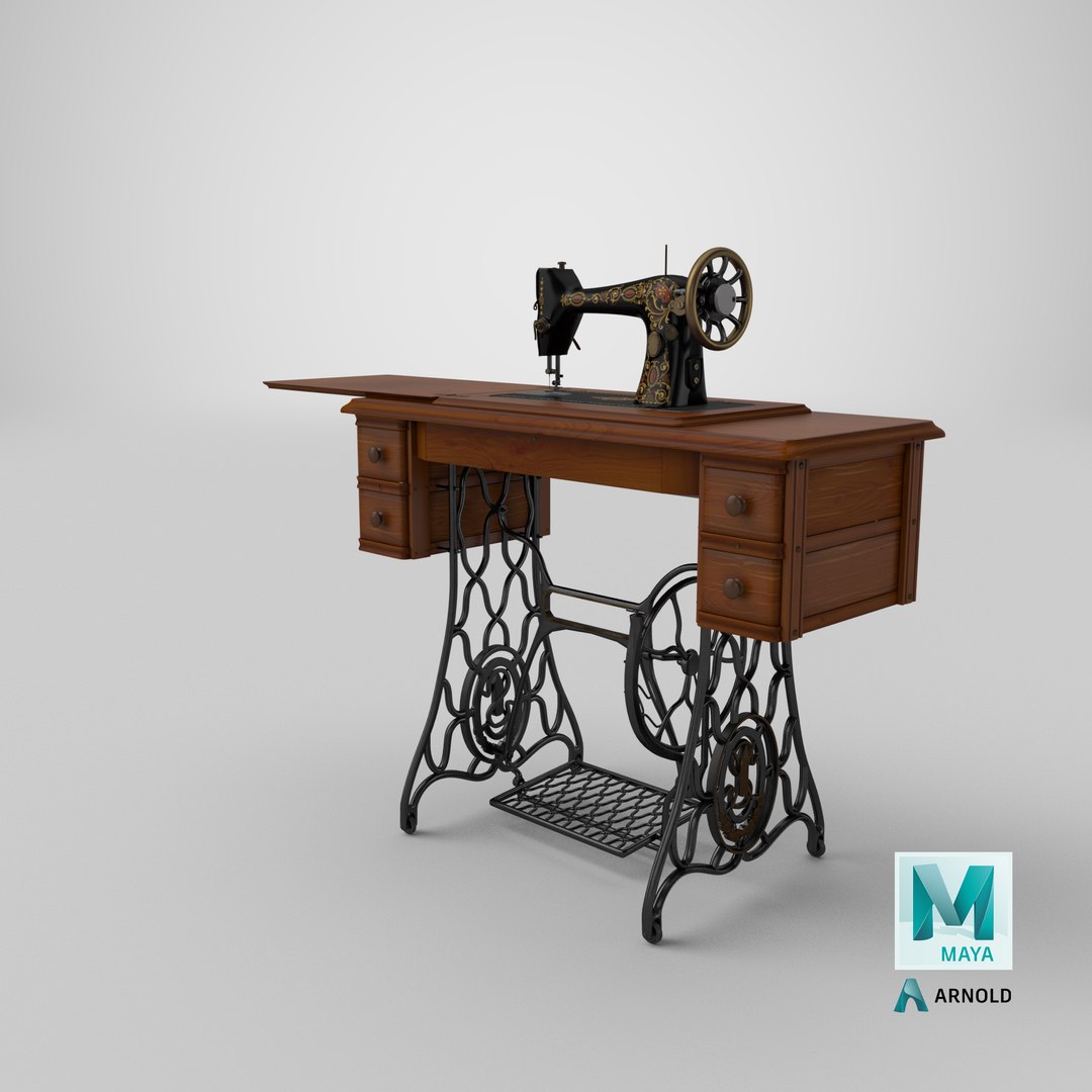 antique sewing machine 3D https://p.turbosquid.com/ts-thumb/oy/XlEU6n/wB/stemcell_maya_arnold_render/png/1618757022/1920x1080/fit_q87/7fe2bccb1d5e6936a9b53b269d779c04541127e9/stemcell_maya_arnold_render.jpg