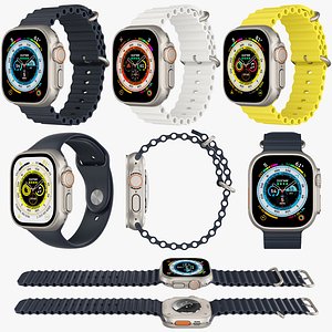 3D Apple Watch Ultra all colors model