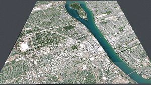 3D model Cityscape Detroit USA