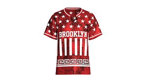 Men USA Brooklyn Stars And Stripes Sports Jersey 3D model