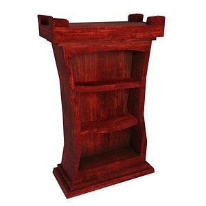 3D Stylized ancient bookshelf model
