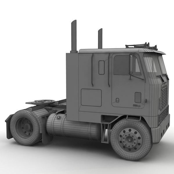 International 9670 Cabover Tandem 3d Model