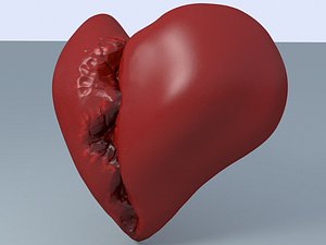 3D broken heart