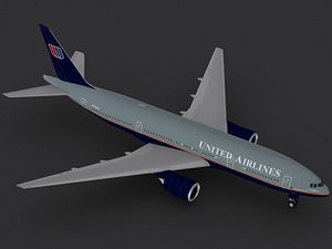 3ds max b 777-200 united airlines