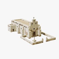Wild West Mission Church - Spanish Colonial Adobe Mexican Frontier PBR