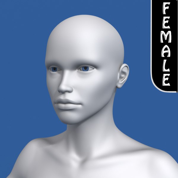 realistic female human 3d model
