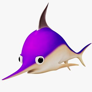Sword Fish Cartoon Animate 3D model