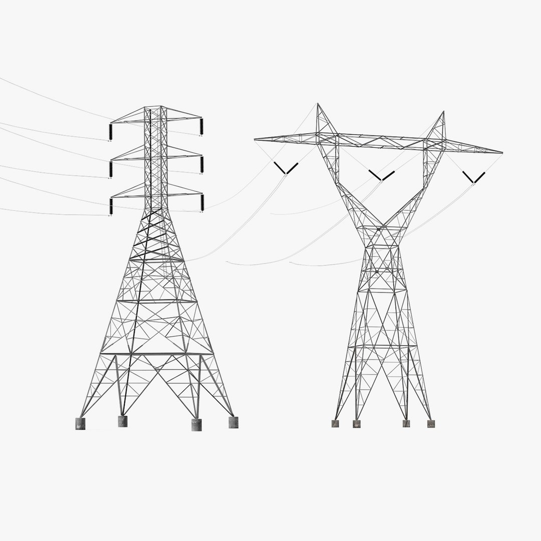 Transmission Towers Collection 3D model preview