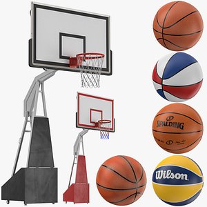Basketball Goal and Balls Collection