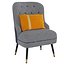 Chaise d'appoint en lin rembourrée pied-de-poule Homary Chaise d'appoint moderne