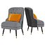 Chaise d'appoint en lin rembourrée pied-de-poule Homary Chaise d'appoint moderne
