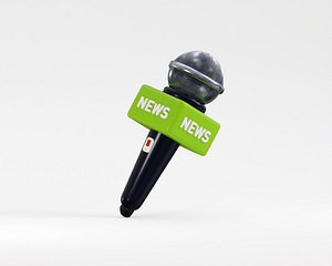 Cartoon News Microphone 3D model model