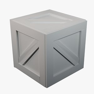3D Printable Wooden Crate Box  STL File One-Piece Model