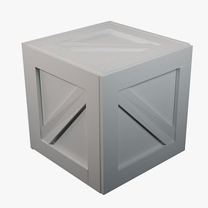 3D Printable Wooden Crate Box STL File One-Piece Model