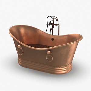 3D model contemporry-bathtub---half-full-faucet-off