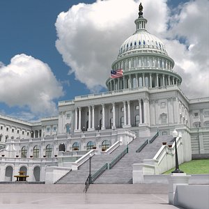 3D Washington DC United States Capitol
