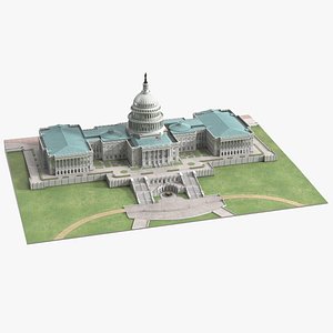 3D Washington DC United States Capitol