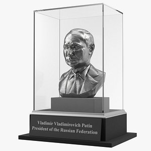 Bust of President Putin under Glass Display