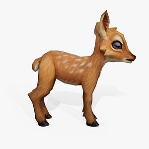 Baby Deer Low Poly Game Ready Asset 3D model
